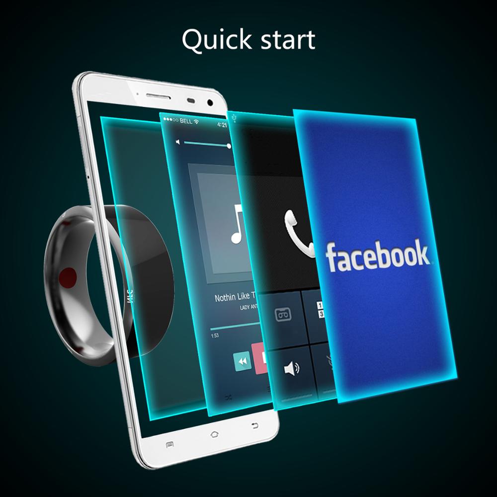 Jackcom r3 smart rengas puettavat laitteen nfc-magic rengas vedenpitävä terveys miehet naiset rengas korut ios-android-puhelin, musta rengas