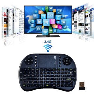 Erittäin hyvä laatu 2.4 g langaton ladattava mini näppäimistö touchpad-kaukosäädin android tv-ruutuun mini-pc-projektori