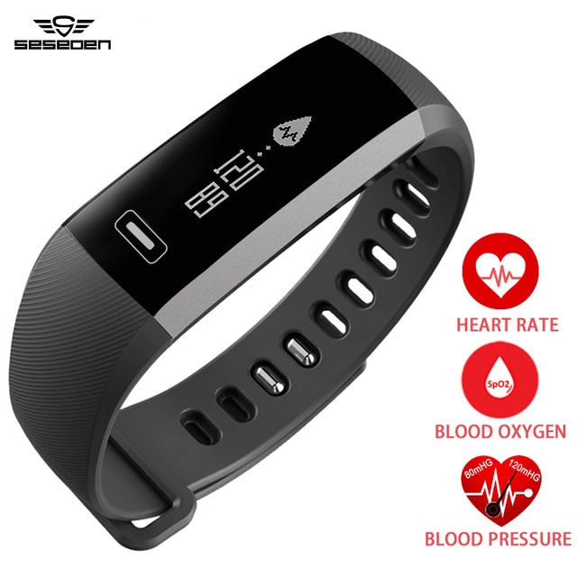 Katsella miehet r5 pro smart ranne bändi syke-verenpaine-happi-oximeter urheilu rannekoru kellot älykäs ios android