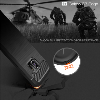 Støtsikkert telefonen case for samsung galaxy s6 s6 kanten s7 s7 kanten s8 s9 pluss carbon fiber tpu tegning materiale telefonen tilfeller dekke