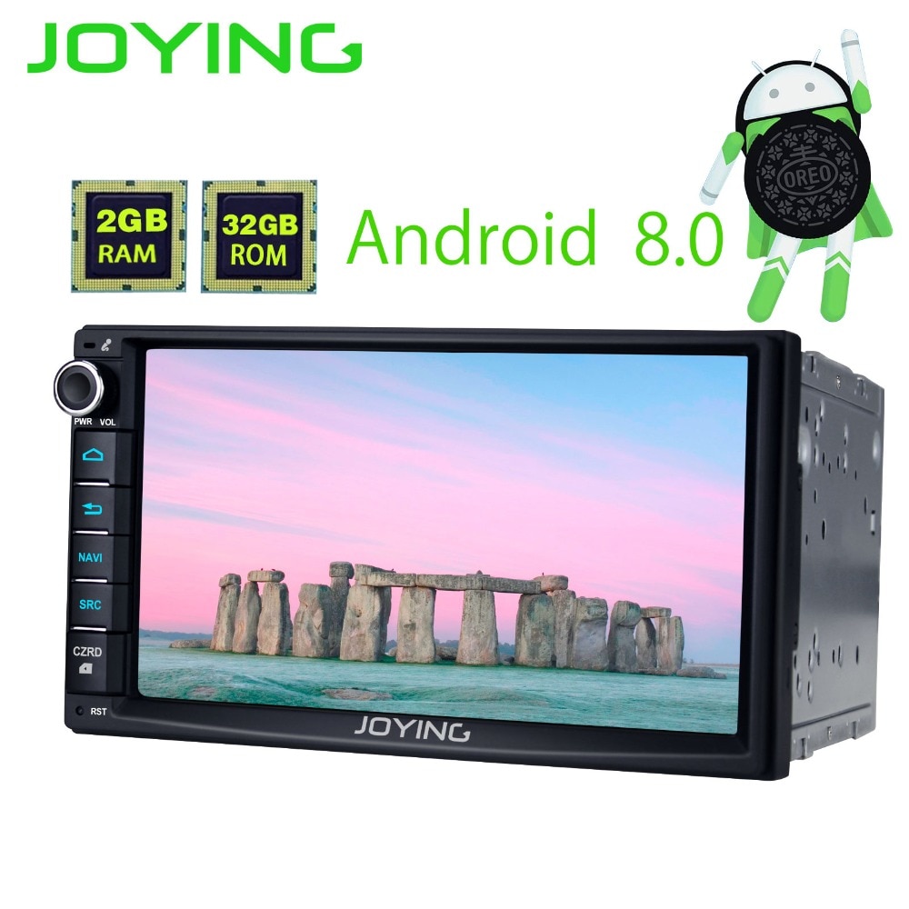 7 joying 2g+32g android 8.0 universal car audio stereo-gps-navigering dobbel 2-din hovedenhet multimedia spiller støtter carplay