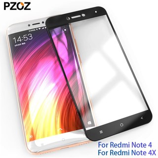 Pzoz xiaomi redmi merk 4x glass full dekning prime skjermbeskytter xiaomi redmi note 4 pro herdet xiomi redmi note4x glass 2.5 d