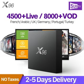 X96 frankrike arabisk iptv-mottaker android amlogic s905x octa core wi-fi-tv-boks med subtv iptv abonnement 1 år iptv fransk