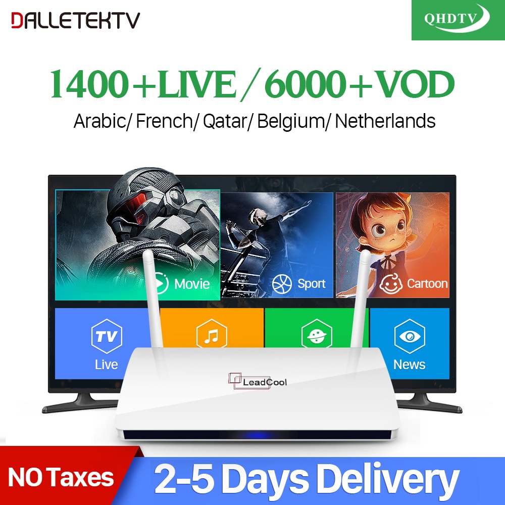 Iptv fransk leadcool smart android-tv boks dalletektv qhdtv kode iptv algerie, belgia, nederland, frankrike arabisk iptv boksen