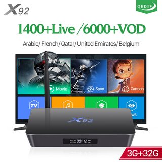 X92 android 7.1 frankrike iptv boksen 4k 3 gb 32 gb amlogic s912 iptv-europa italia iptv 1 år qhdtv belgia fransk arabisk iptv-top-boksen
