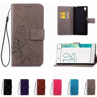 Lær telefonen case wallet-cover for sony xperia z1 z3 z5 kompakt xa xa1 xa2 xa3 l1 l2 xz xz1 xz3 xz4 kompakt e3 flip stå bestill