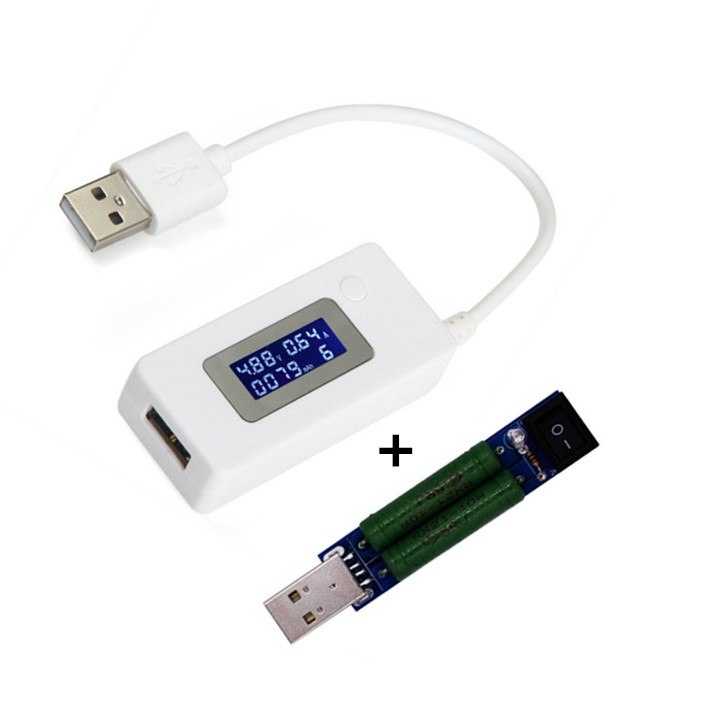 Usb lcd-tv med laddare tester bärbara monitorn bank batteri detektor ström spänning mätare + usb ansvarsfrihet belastning motstånd