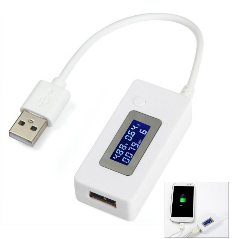 Usb lcd-tv med laddare tester bärbara monitorn bank batteri detektor ström spänning mätare + usb ansvarsfrihet belastning motstånd