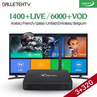 Dalletektv x98pro s912 smart android-6.0-tv-boksen 3g ram iptv qhdtv 1 år hd iptv europa arabisk kanaler abonnement