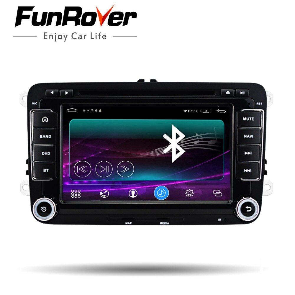 Funrover 2 din android 6.0 bil dvd multimedie-afspiller til vw-volkswagen passat polo golf octavia radio gps-autoradio navigaiton