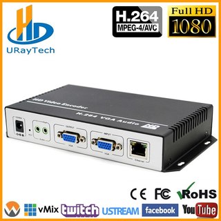 Uray h.264 vga + stereo-ljud till ip-stream encoder för iptv live streaming encoder har stöd för http, rtsp, rtmp, udp, onvif