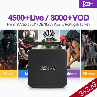 X98 pro frankrike iptv box 3 gb 32 gb android-s912 octa core 4k 1 år iptv frankrike arabiska belgien turkiet portugal ip-tv italia