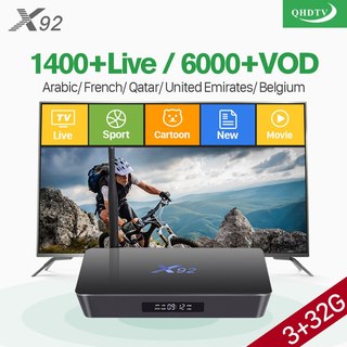 Iptv fransk arabisk x92 android 7.1 smart-tv-boks 32 gb 32 gb 1 år qhdtv kode iptv-europa, frankrike, belgia-nederlandsk arabisk iptv-top-boksen