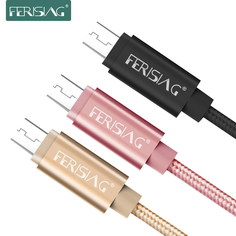 Ferising metall-plugg kabel-nylon 2a usb-kabel for lyn,android mikro -, type-c, telefonen, tablett for iphone x ,samsung,xiaomi