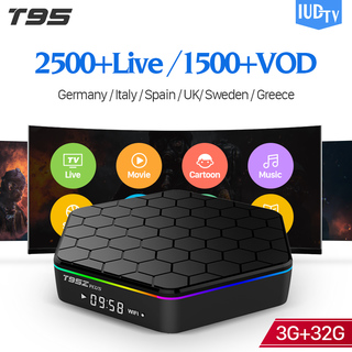 [äkta] t95z plus 32gb android 7.1 tv iptv box 1 år iudtv kod iptv europa swedish norge franska spanska arabiska ip-tv-box